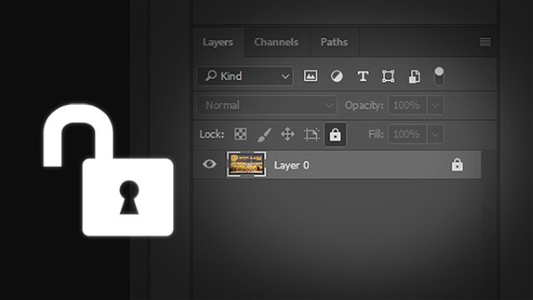 Khi mở một bức ảnh trong Photoshop, layer nền thường bị khóa mặc định