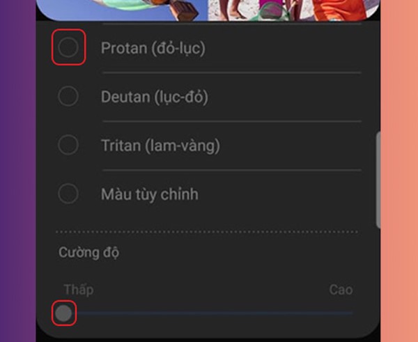 Chọn màu sắc mong muốn, sau đó điều chỉnh mức độ theo nhu cầu