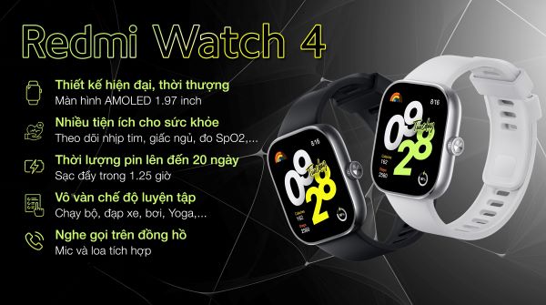 Đồng hồ theo dõi sức khỏe Redmi Watch 4