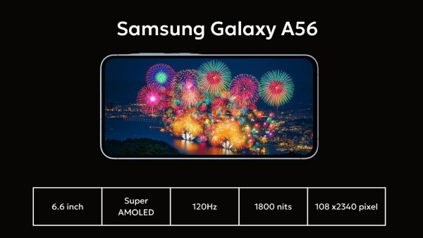 Galaxy A56 sử dụng màn hình Super AMOLED với kích thước 6.7 inch