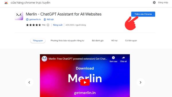 Thêm tiện ích Merlin GPT vào Chrome của bạn