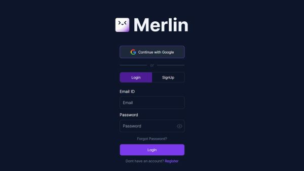 Đăng nhập vào Merlin