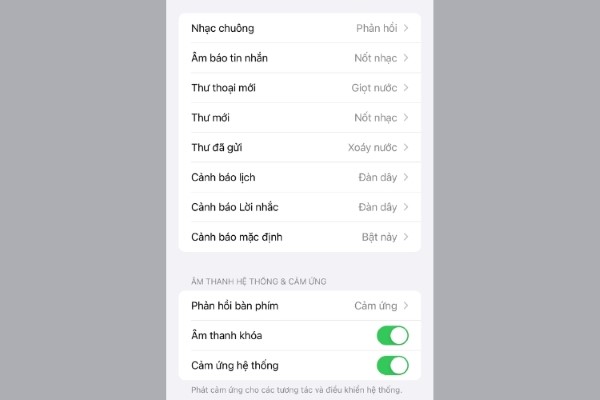 Cuộn xuống và tắt Âm bàn phím