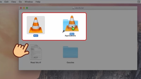 Kéo và thả VLC vào thư mục Application