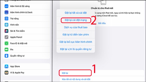 Chọn Đặt lại cài đặt mạng (Reset Network Settings)