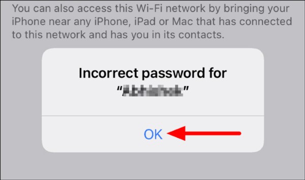 iPad không vào được mạng do bạn nhập sai mật khẩu
