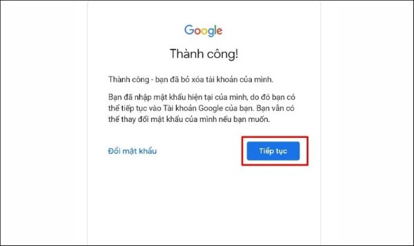 Nhấn Tiếp tục, bạn có thể sử dụng lại Gmail như bình thường