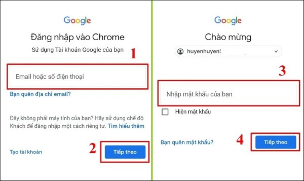 Thử đăng nhập vào Gmail bằng địa chỉ Email và mật khẩu