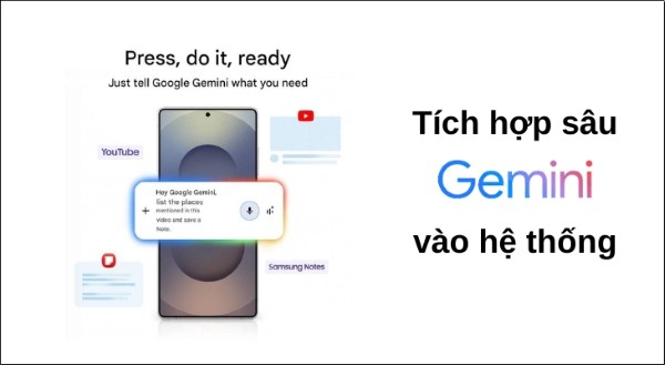 Tích hợp sâu trợ lý ảo Gemini