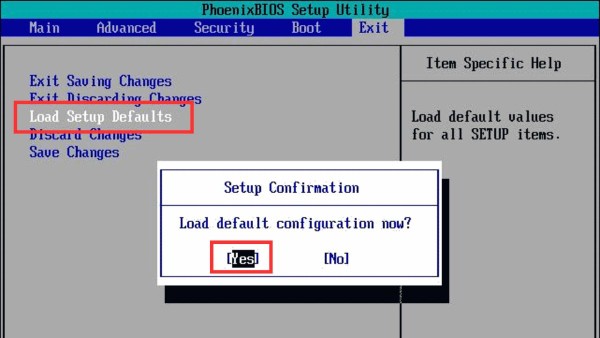 Tiến hành reset BIOS về cài đặt gốc