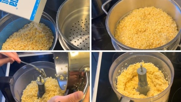 Ngâm đậu xanh trong nước ấm từ 5–6 tiếng rồi đem đi hấp chín