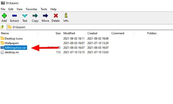 Giải nén file 7-Zip File Manager