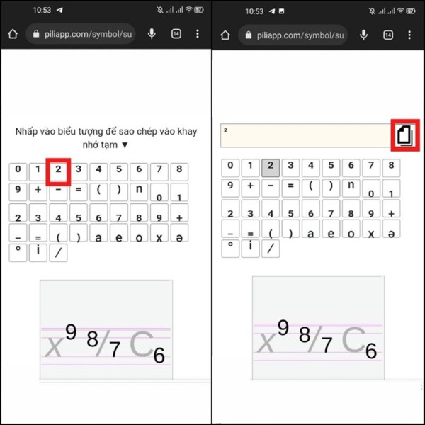 Chọn ký hiệu m² hoặc m³