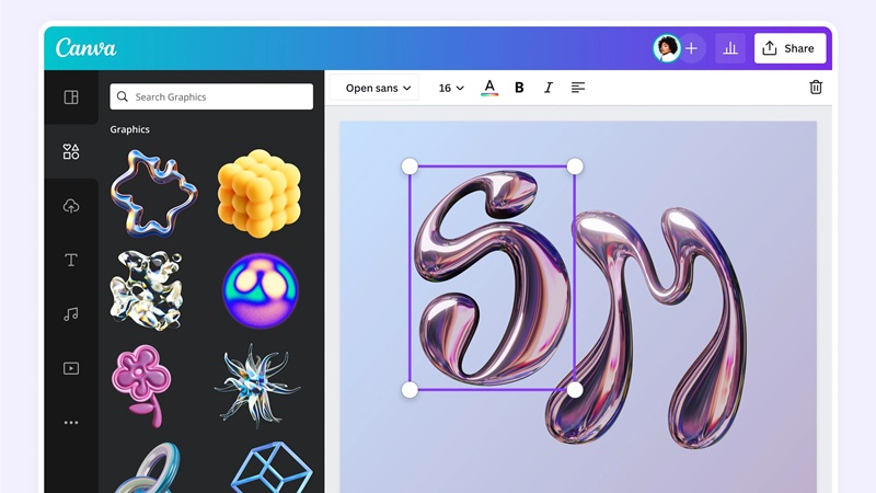 Hướng dẫn chi tiết cách tạo chữ nổi, chữ 3D trong Canva
