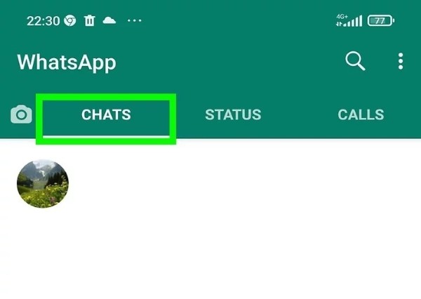 Mở vào tab Chats