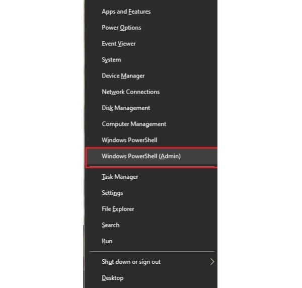 Chọn Windows PowerShell (Admin)