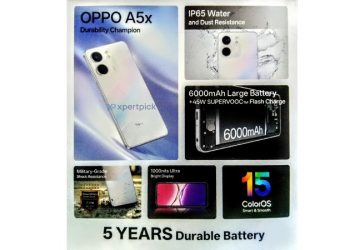 Cấu hình OPPO A5x vừa lộ diện: Sức mạnh từ Snapdragon 6 Gen 1, pin bền bỉ 6.000mAh, kháng nước vượt trội!