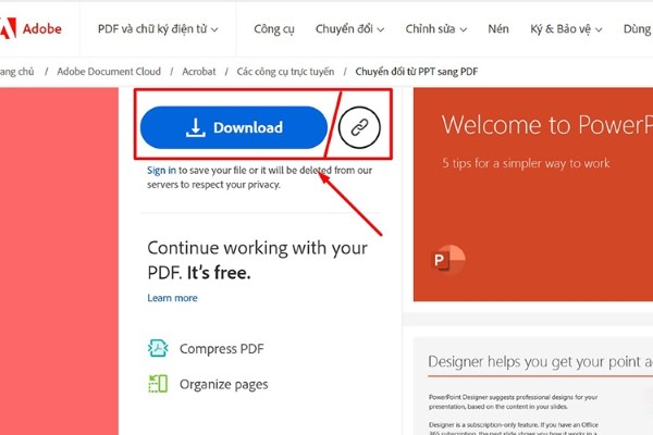 Nhấn lưu file về máy