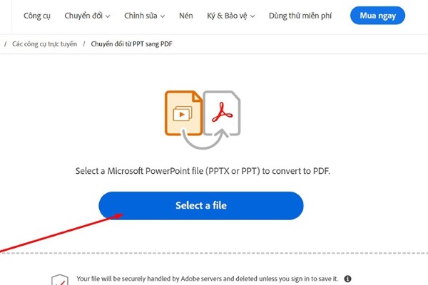 Chọn “Select a file”