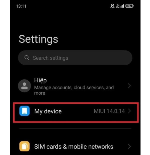 Chọn My Device
