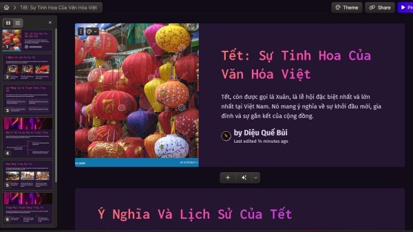 Gamma AI tự động tạo bản thuyết trình hoàn chỉnh 