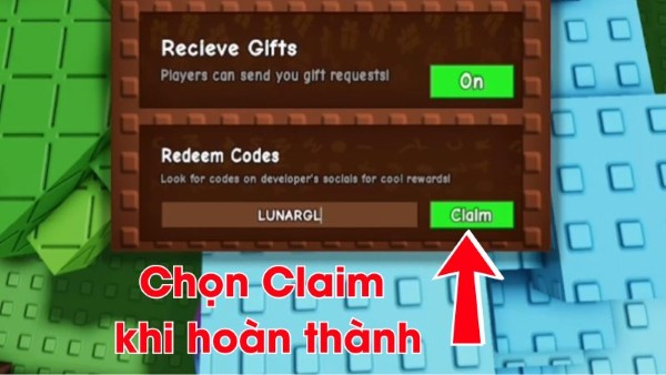 Nhấn Claim để nhận phần quà miễn phí