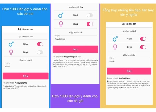 Ứng dụng “Đặt tên cho con”