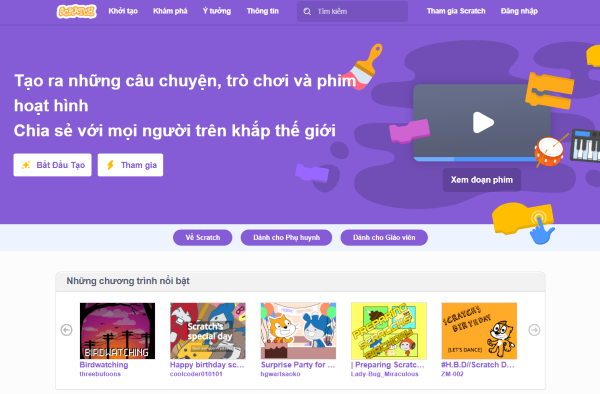 Truy cập vào trang web Scratch và tạo tài khoản miễn phí