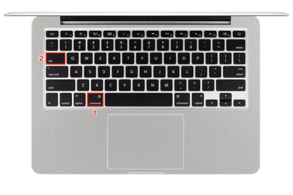 Giữ Command và nhấn Tab để hiển thị những ứng dụng đang hoạt động