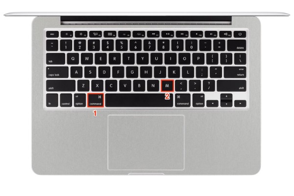 Nhấn Command + M để thu nhỏ các cửa sổ hiện tại