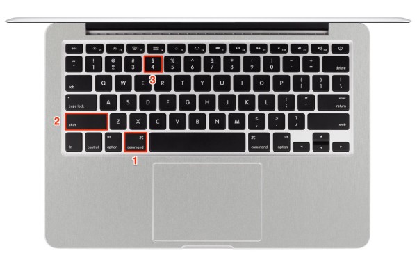 Nhấn Command + Shift + 4 và kéo chuột chọn vùng cần chụp