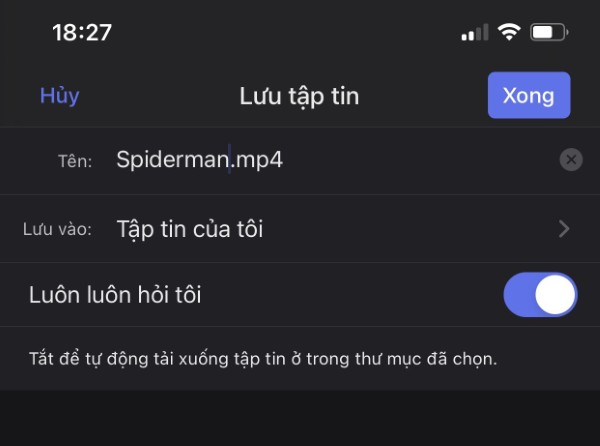Đặt tên cho video và chọn nơi lưu trữ