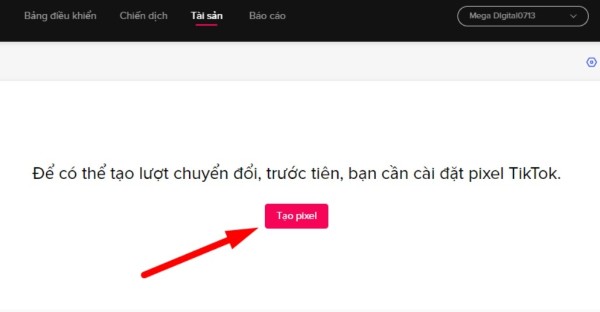 nhấn nút "Tạo pixel"