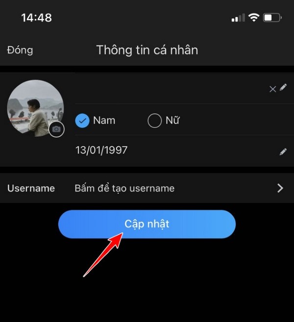 Nhấn Cập nhật