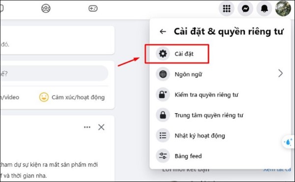 Chọn Cài đặt
