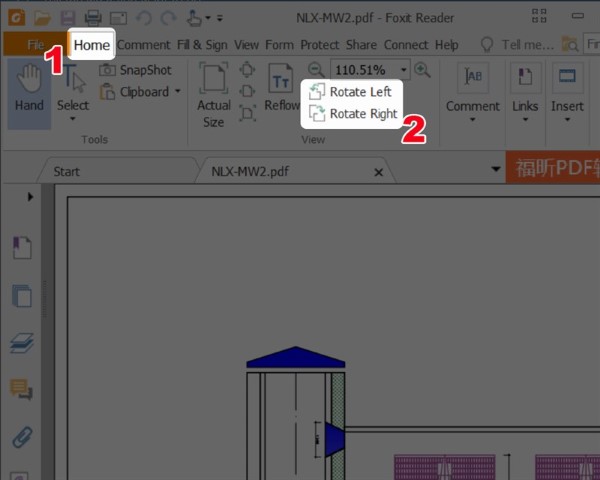 Nhấn biểu tượng Rotate Left (xoay trái 90 độ) hoặc Rotate Right (xoay phải 90 độ)