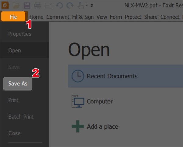 Nhấn Ctrl + S hoặc vào menu File