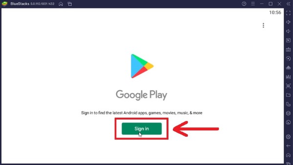 Tiến hành đăng nhập tài khoản Google (CH Play)