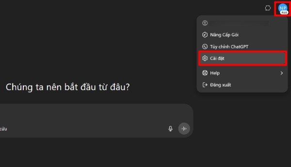 Chọn “Cài đặt”