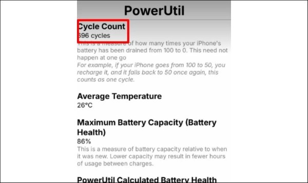 Cycle Count chính là số lần sạc pin iPhone