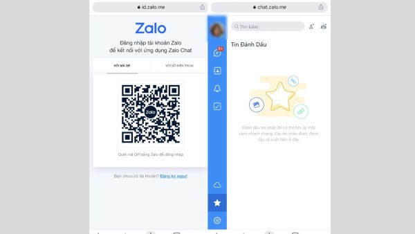 Nhập địa chỉ id.zalo.me để đăng nhập tài khoản Zalo