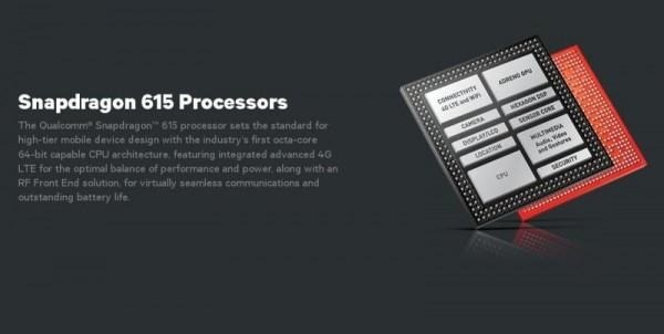 Snapdragon 615 được sản xuất trên kiến trúc 64-bit thuộc dòng 600 của Qualcomm