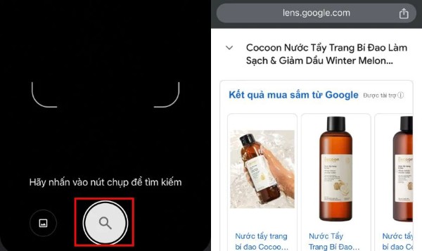 Hướng camera về phía mã vạch sản phẩm