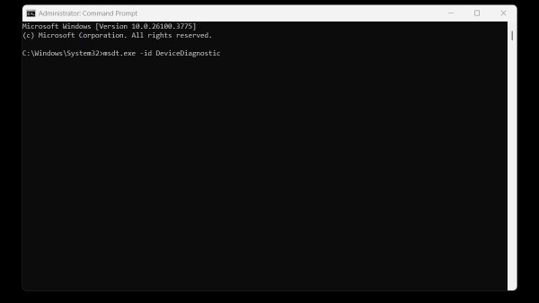 Nhập lệnh msdt.exe -id DeviceDiagnostic