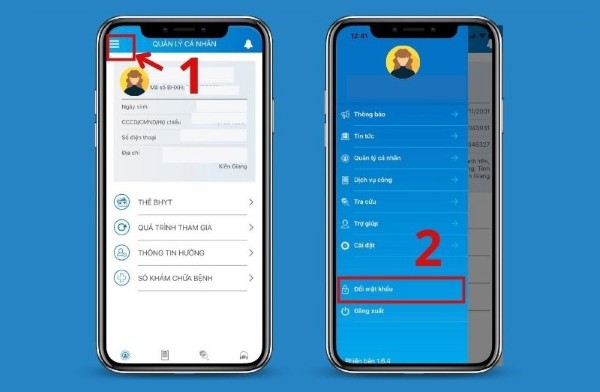 Chọn vào Thay đổi mật khẩu
