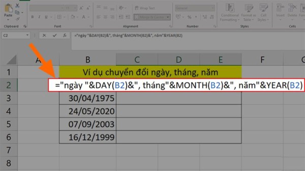 Dùng hàm tách ngày tháng năm trong chuỗi có giờ