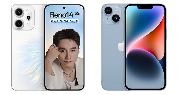 So sánh OPPO Reno14 và iPhone 14