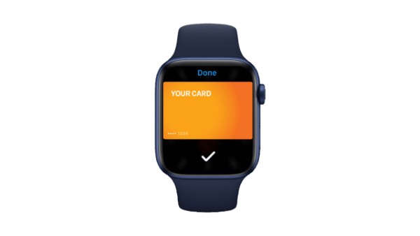 Đưa mặt đồng hồ Apple Watch lại gần đầu đọc không tiếp xúc