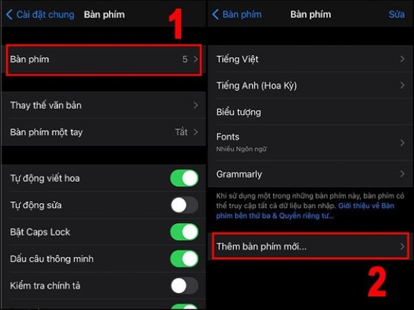 Chọn Bàn phím
