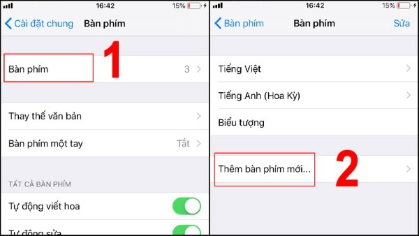Chọn Bàn phím